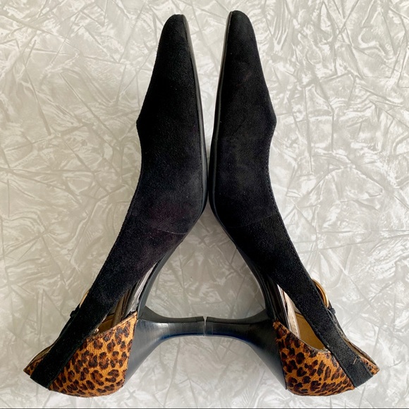 Circa Joan & David Suede/Leopard Kitten Heel 7 - Picture 2 of 8